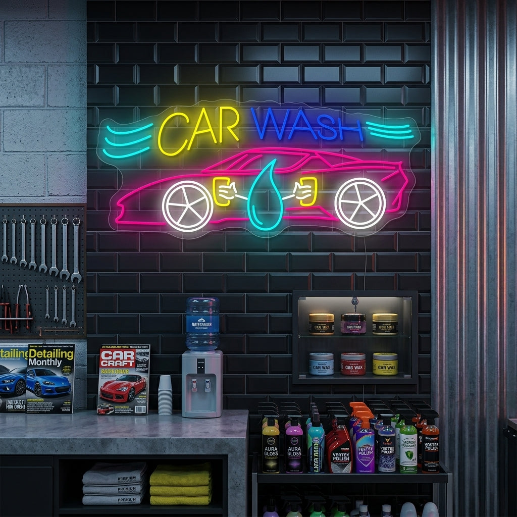 "Car Wash" Letrero de neón