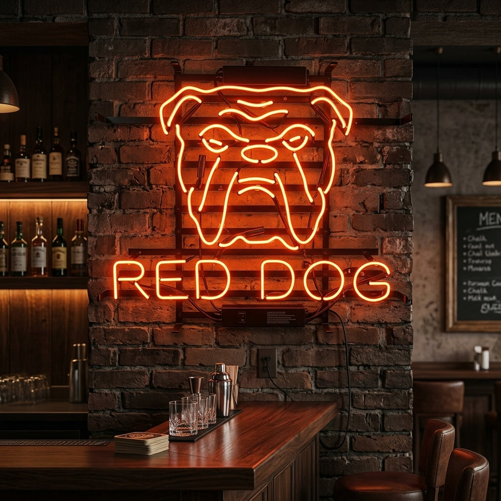 "Red Dog Beer" Letreros Neon