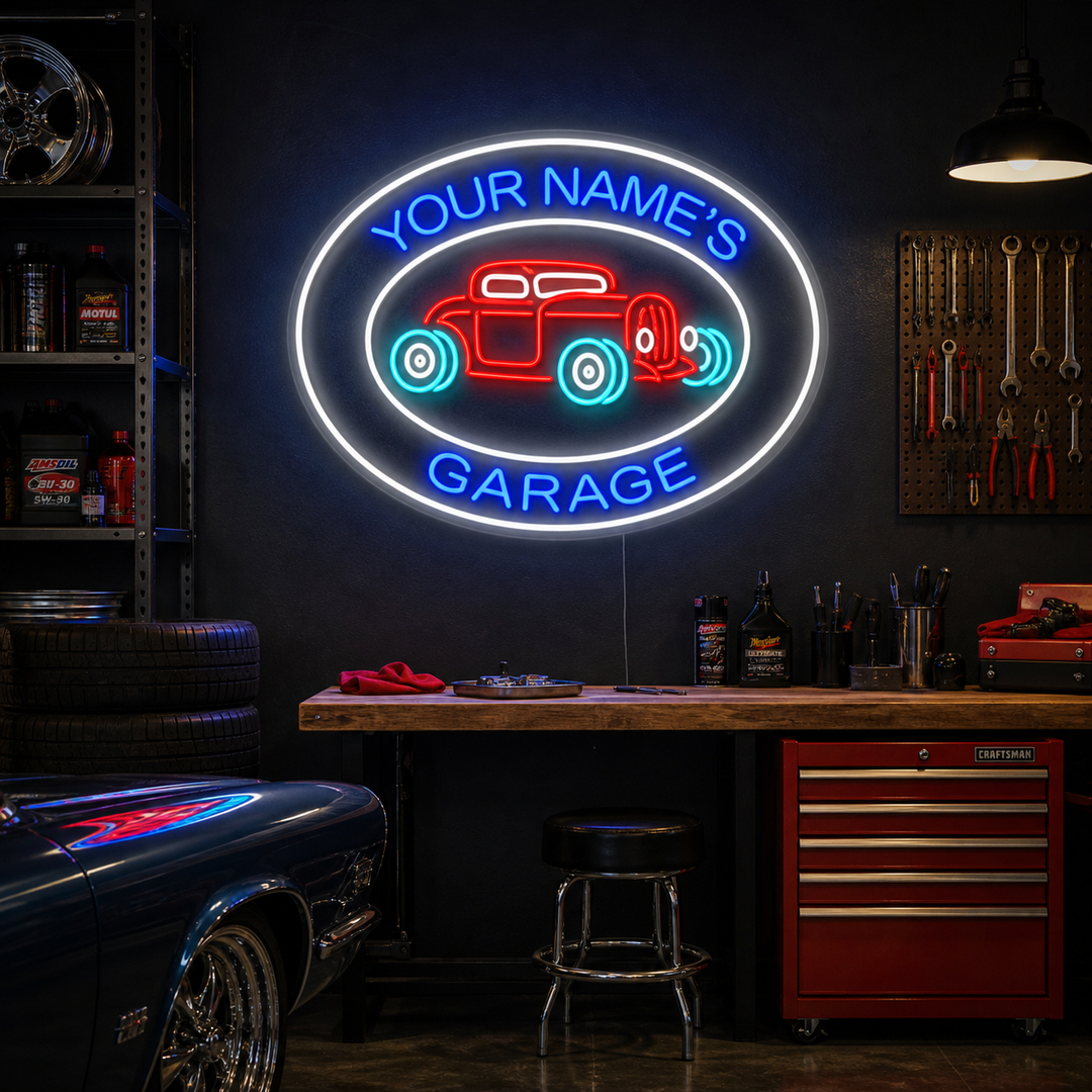 "Scotts Garage" Letreros Neon