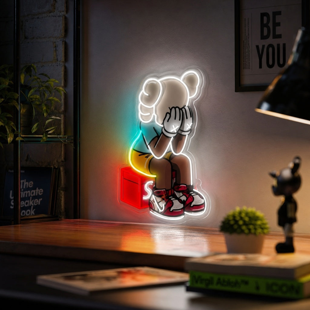 "Kaw sentado" Letrero de neón LED impreso con UV