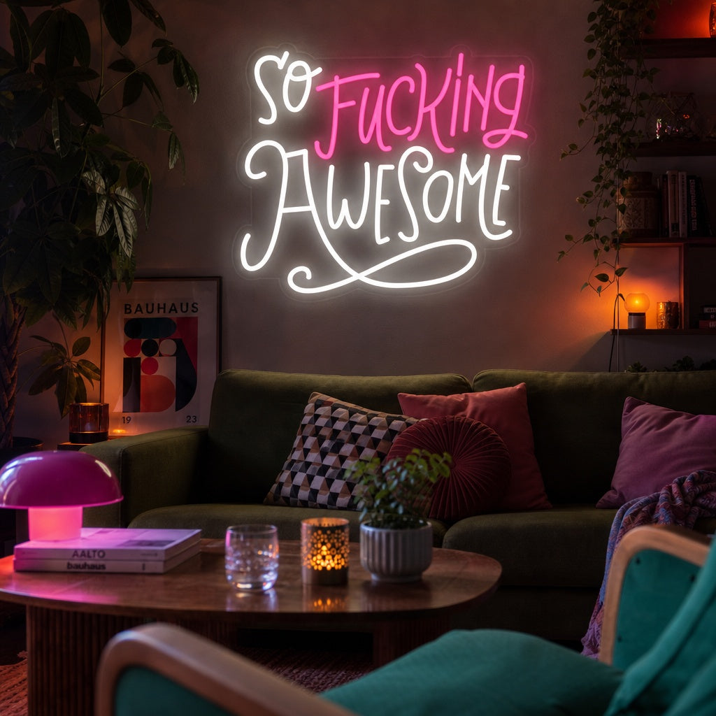 "So Fucking Awesome" Letreros Neon