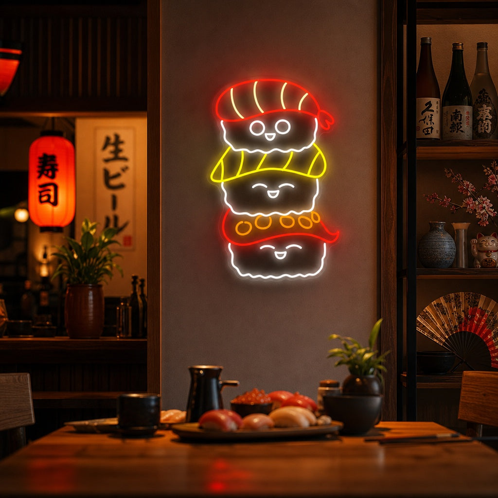 Sushi Letrero de neón, Decoración de restaurantes japoneses