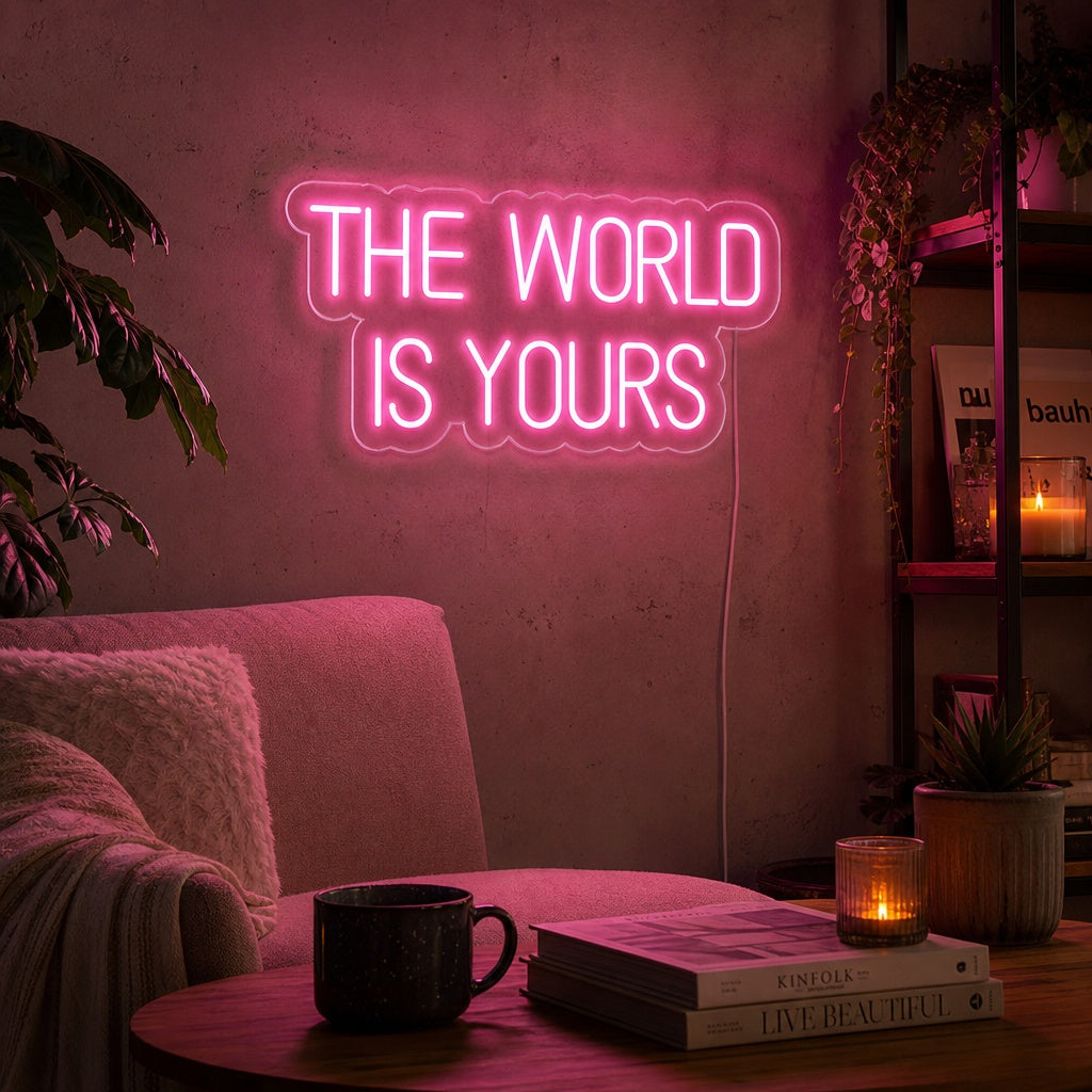 "The World is Yours" Letreros Neon