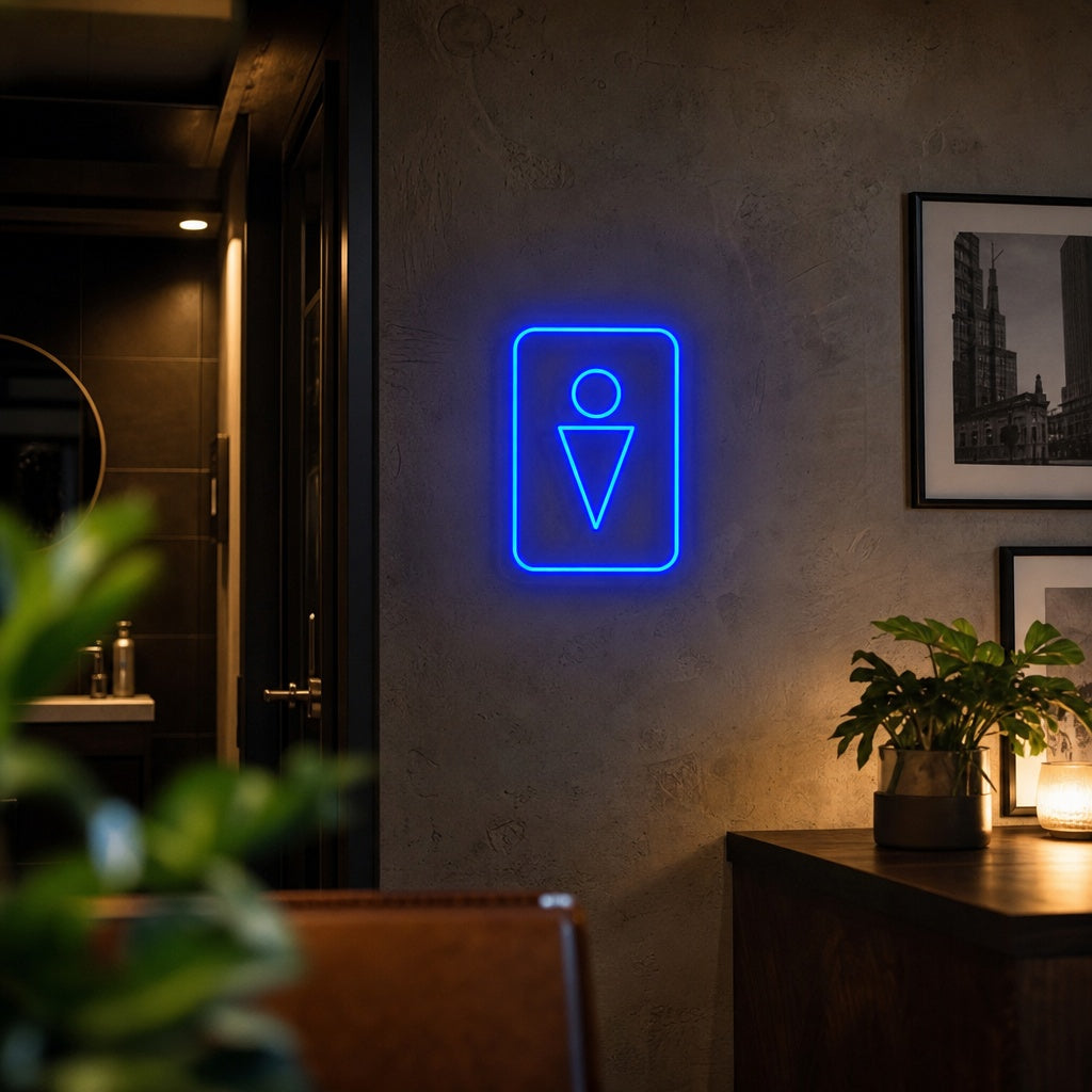 "Toilet WC Man Symbol" Letreros Neon