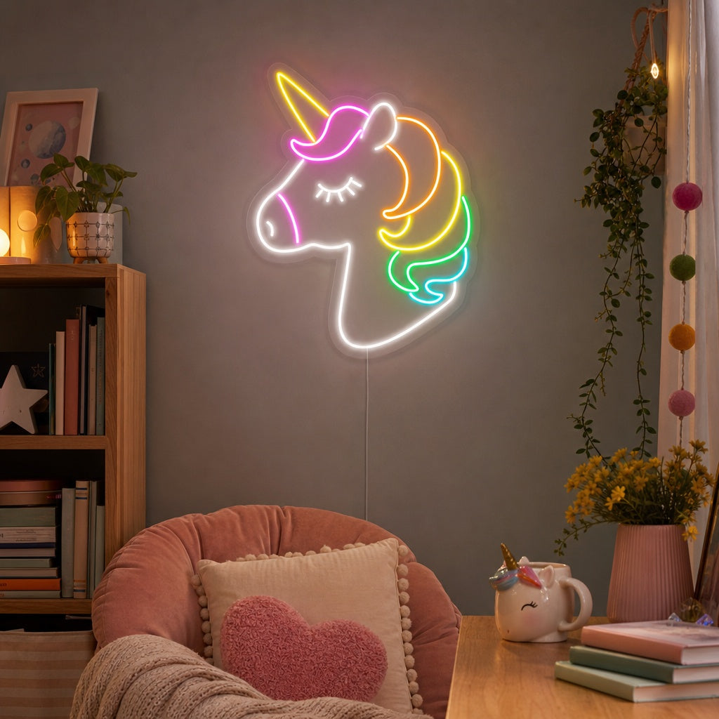 "Cabeza De Unicornio" Letreros Neon