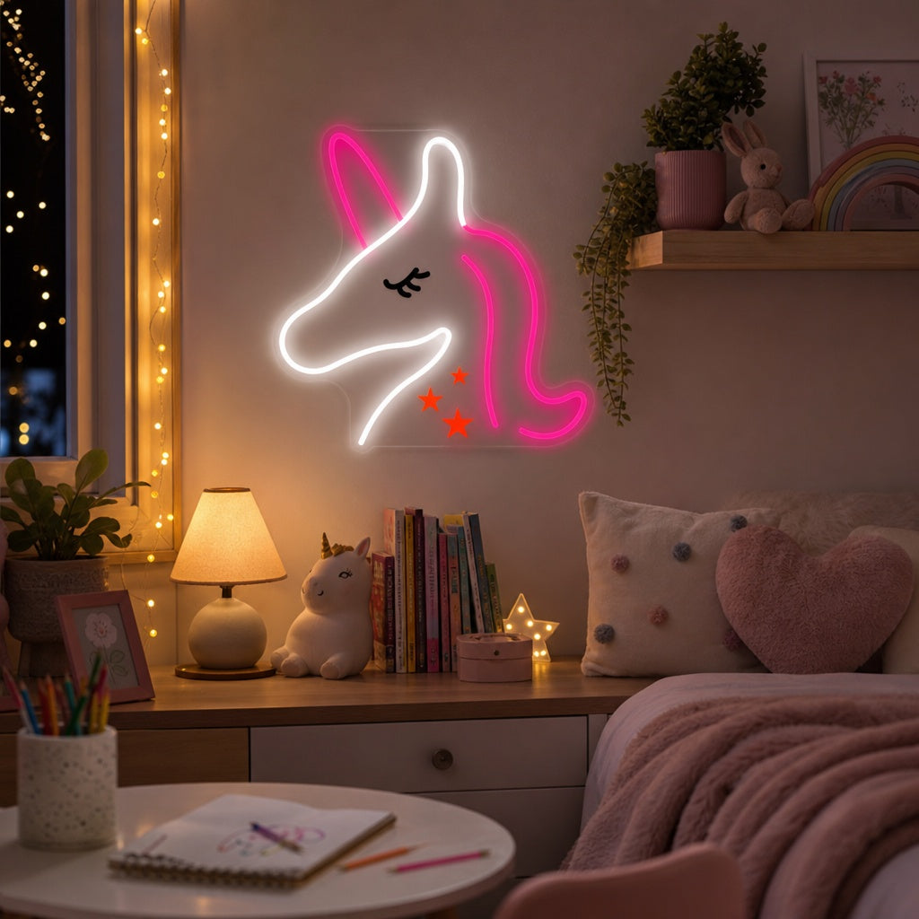 "Unicornio, Decoracion De Habitaciones Infantiles" Letreros Neon