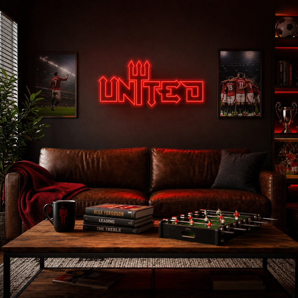 "United Equipo De Fútbol" Letreros Neon