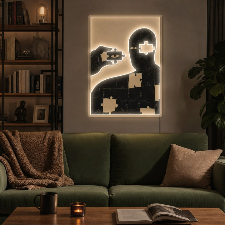 "Rompecabezas entero" Letrero de neón LED impreso con UV