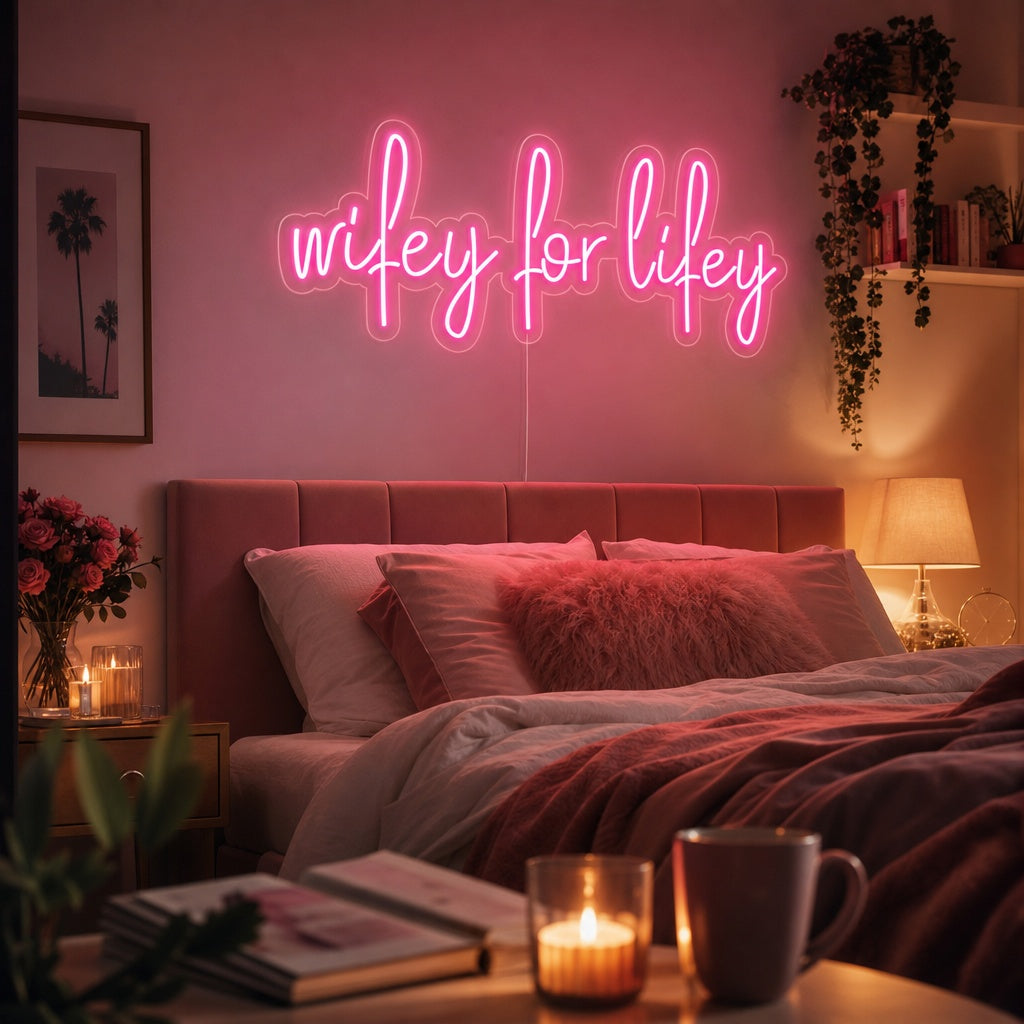 "Wifey For Lifey" Letreros Neon