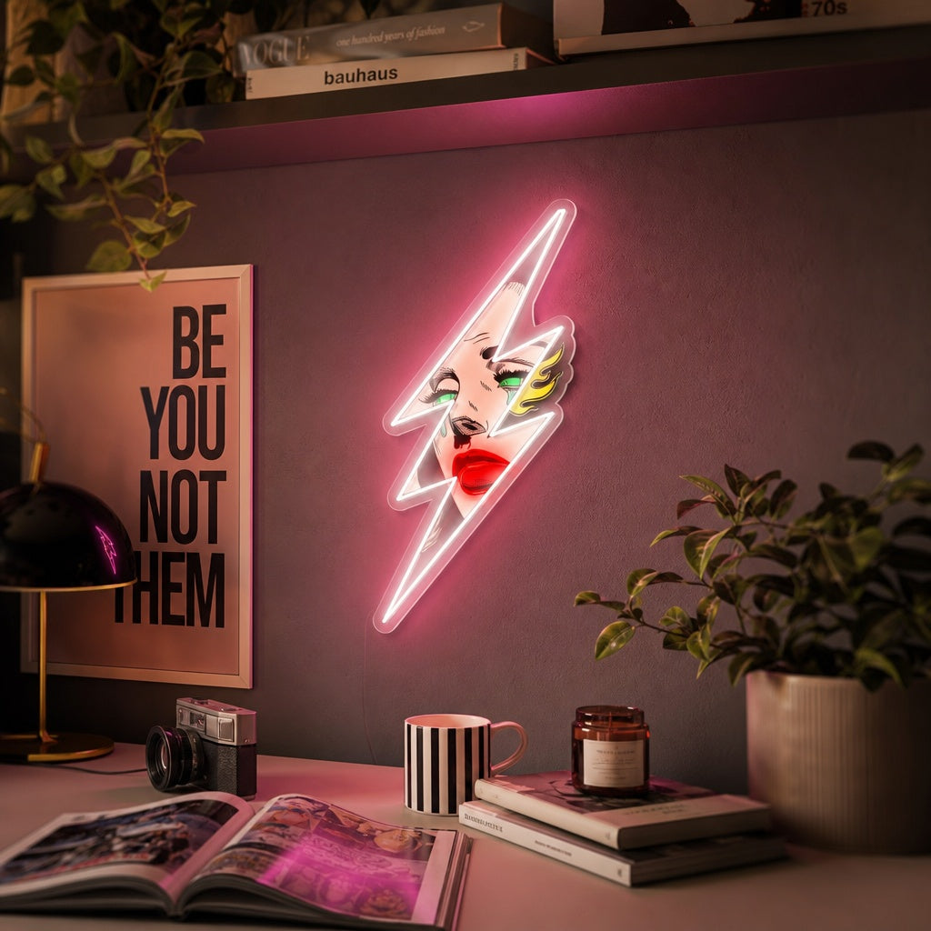 "Mujer flash" Letrero de neón LED impreso con UV