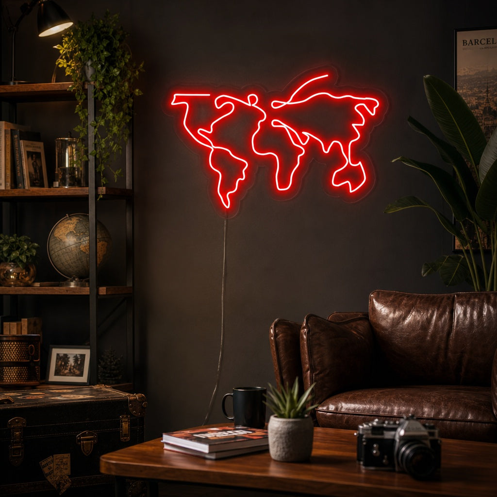 "Mapa Del Mundo" Letreros Neon