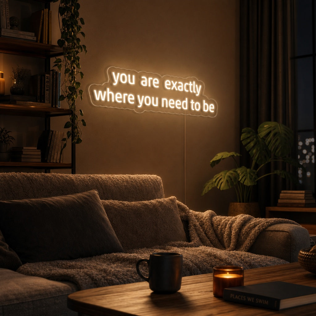 "You Are Exactly Where You Need To Be" Letreros Neon