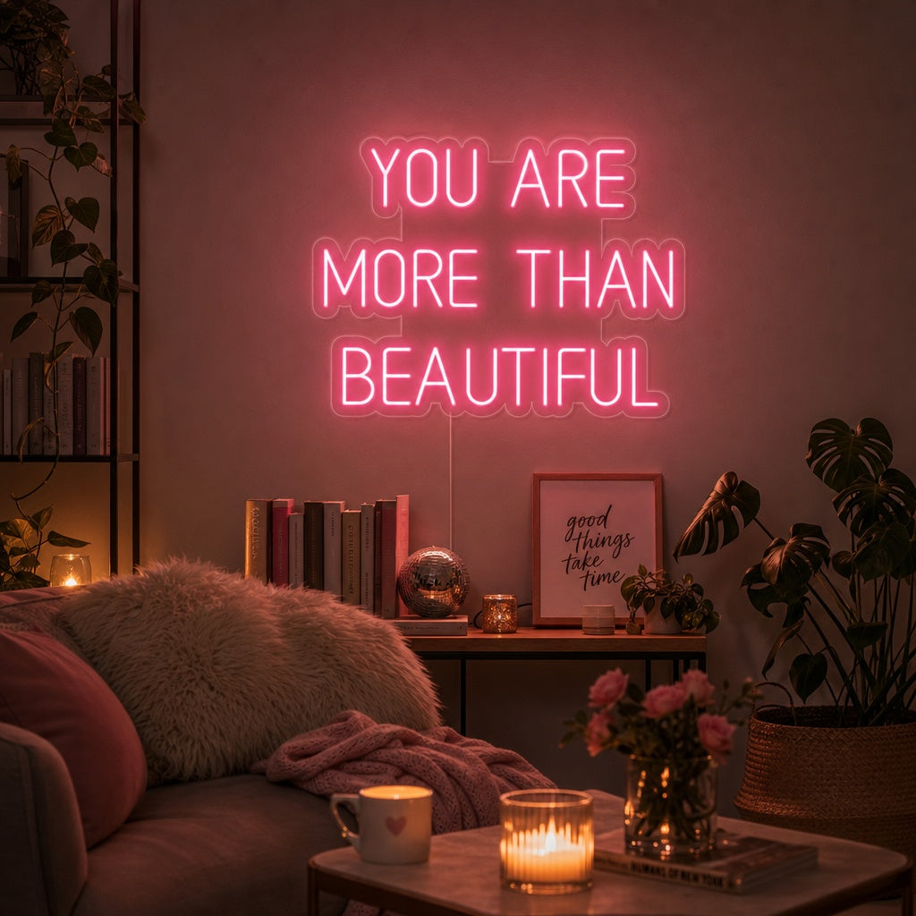 "You Are More Than Beautiful" Letreros Neon
