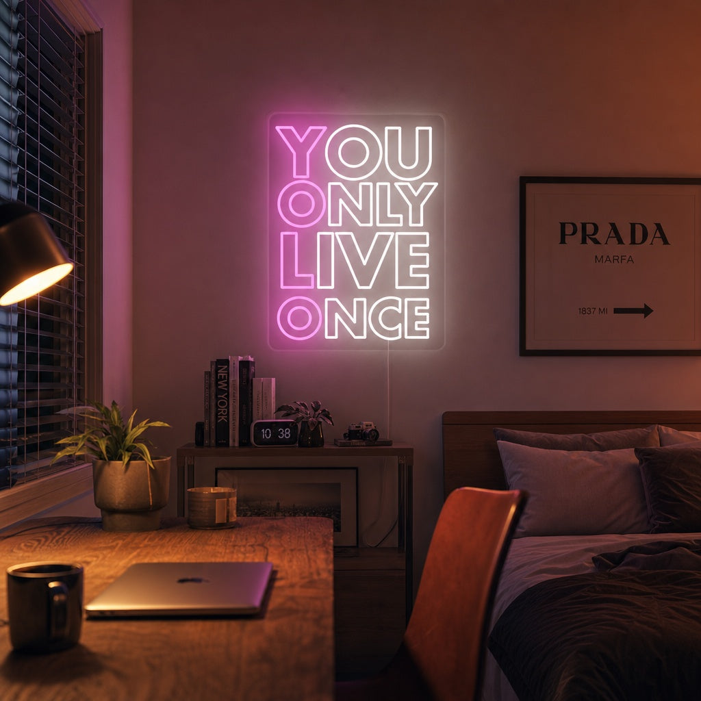 "You Only Live Once YOLO" Letreros Neon