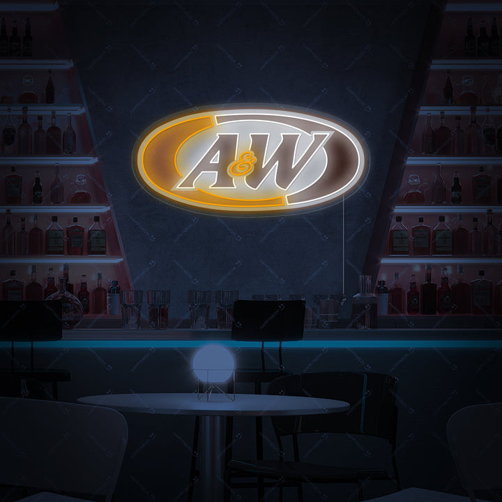 "Logotipo de cerveza A&W" Letrero de neón