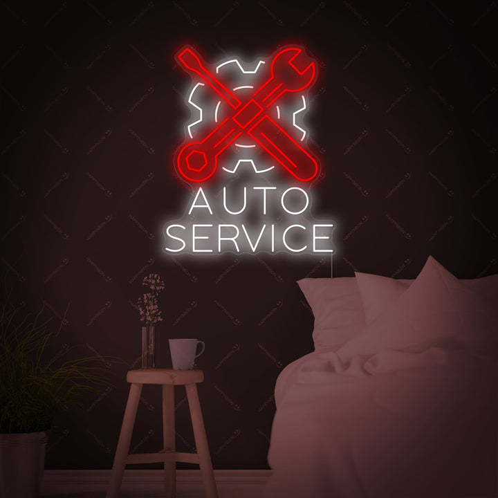 "Auto Service" Letrero de neón