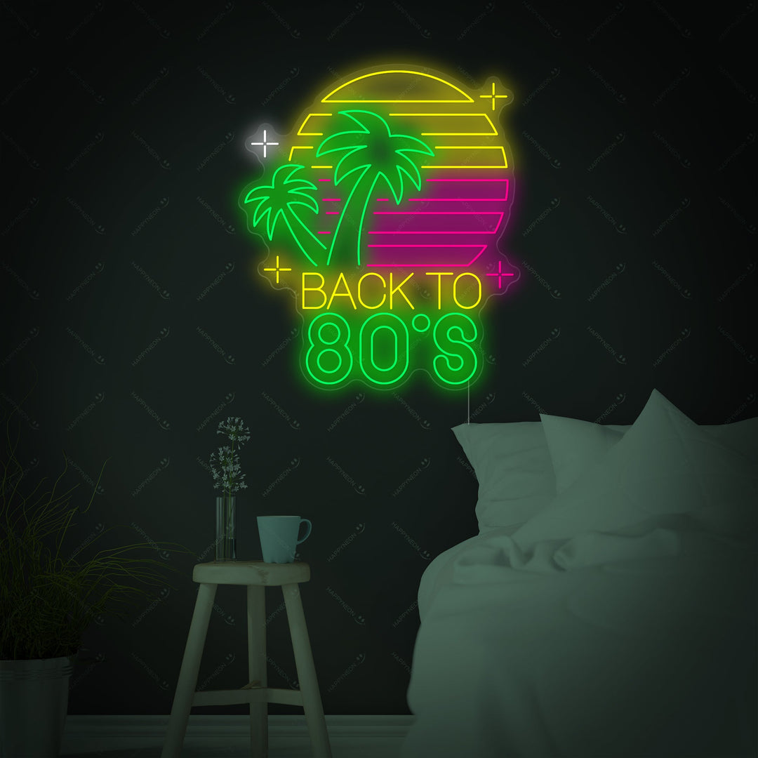 "Back To 80s" Letrero de neón