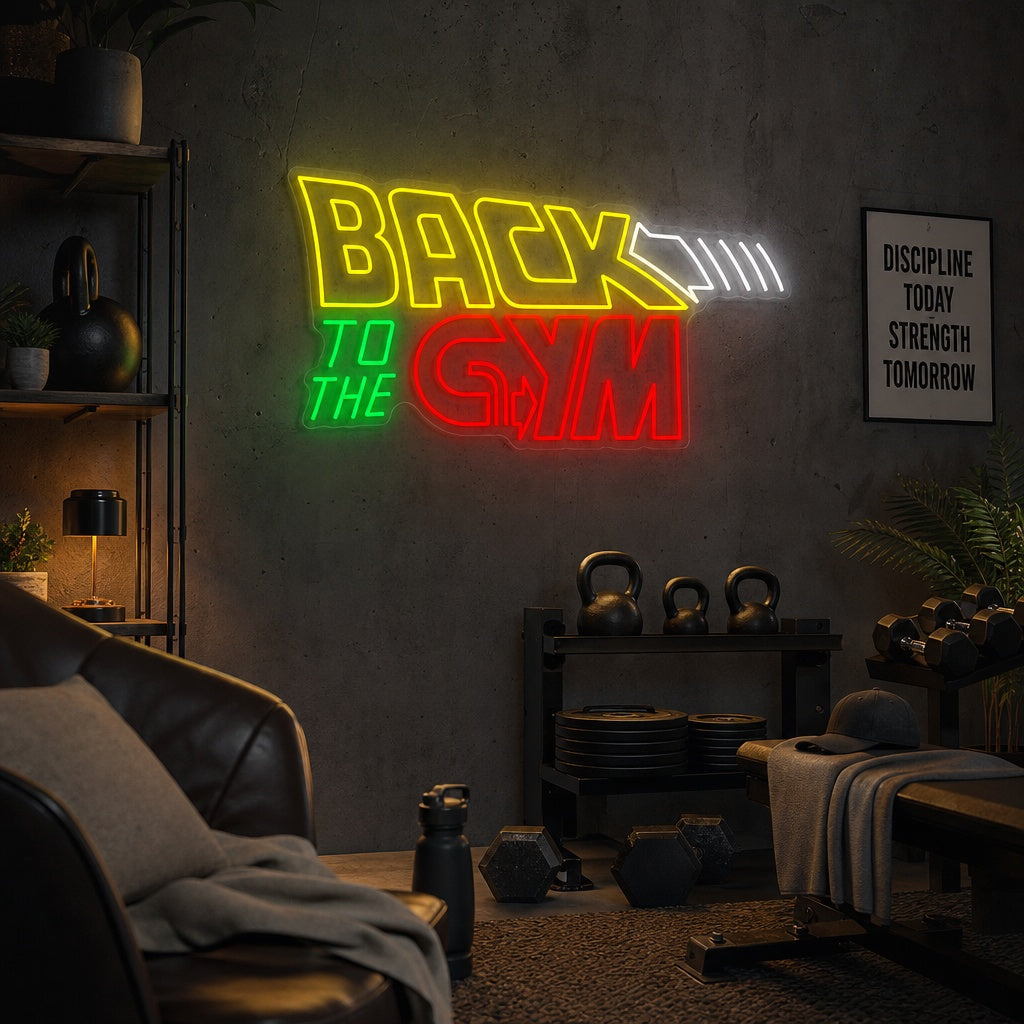 "Back To The Gym" Letrero de neón