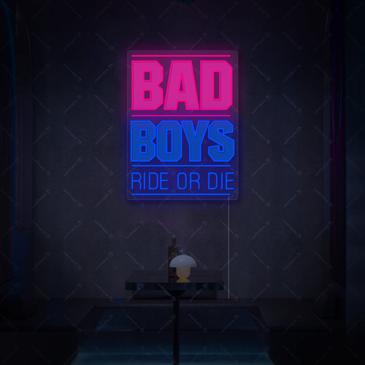 "Bad Boys Ride Or Die" Letrero de neón