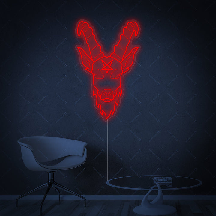 "Baphomet gótico" Letrero de neón