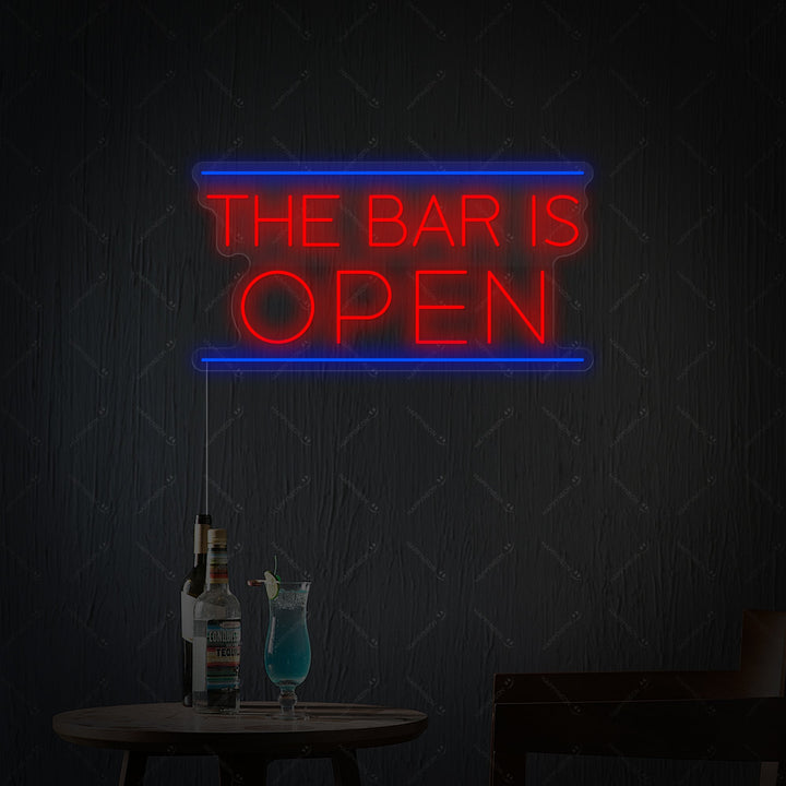"Bar Is Open" Letrero de neón