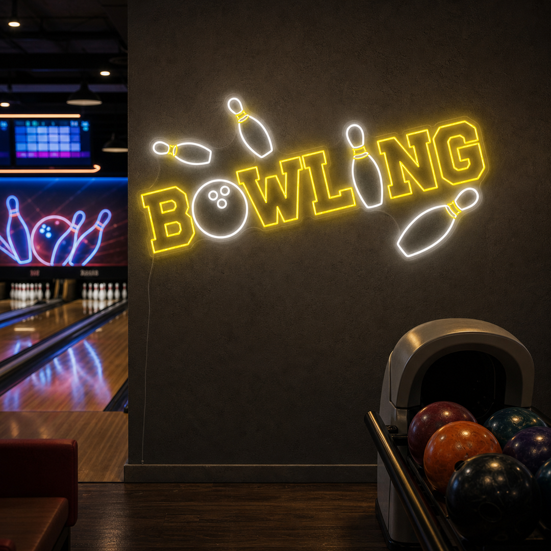 "Bowling" Letrero de neón