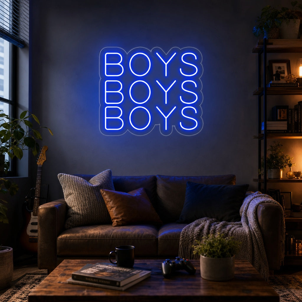 "Boys Boys Boys" Letreros Neon
