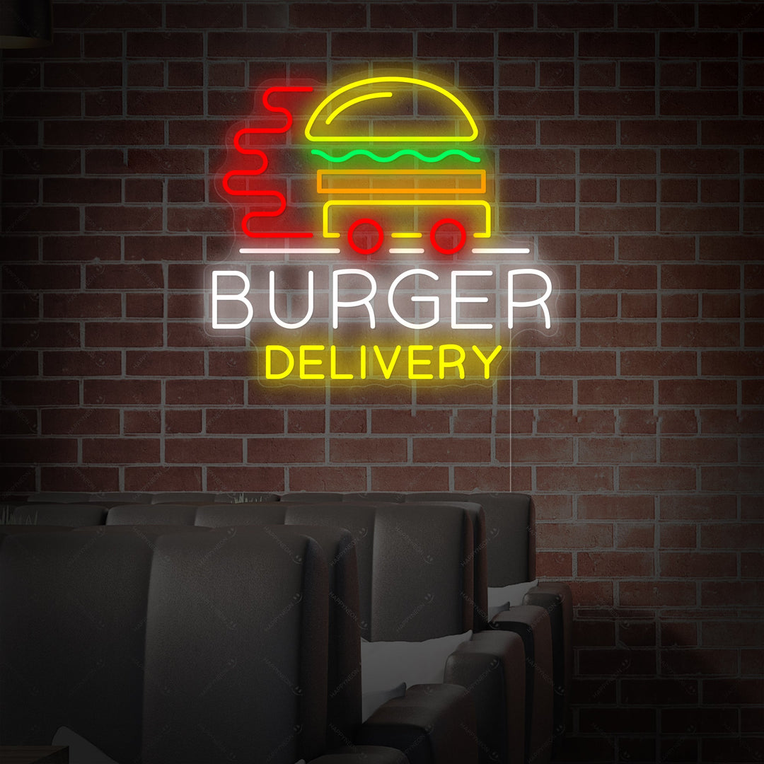 "Burger Delivery" Letrero de neón