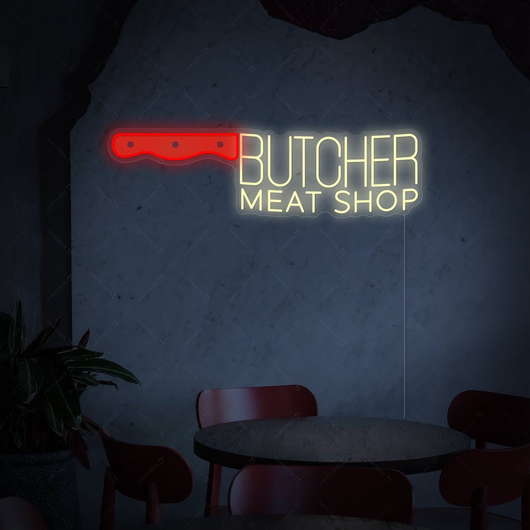 "Butcher Meat Shop" Letrero de neón