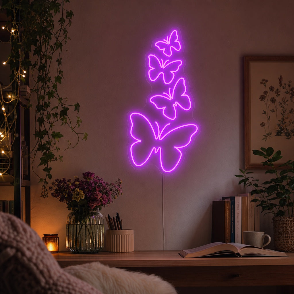 "Mariposas" Letrero de neón