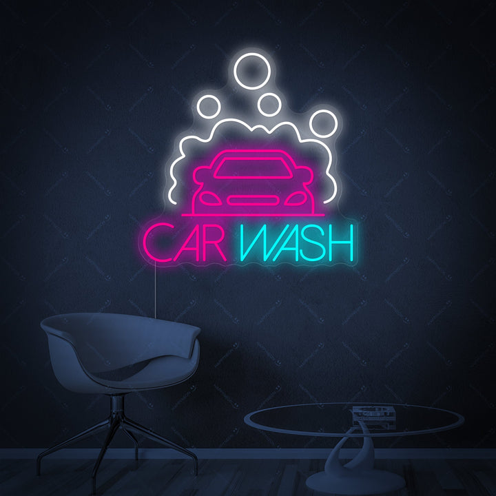 "Car Wash" Letrero de neón