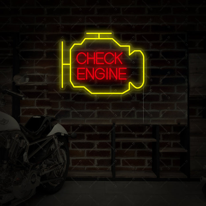 "Check Engine" Letrero de neón