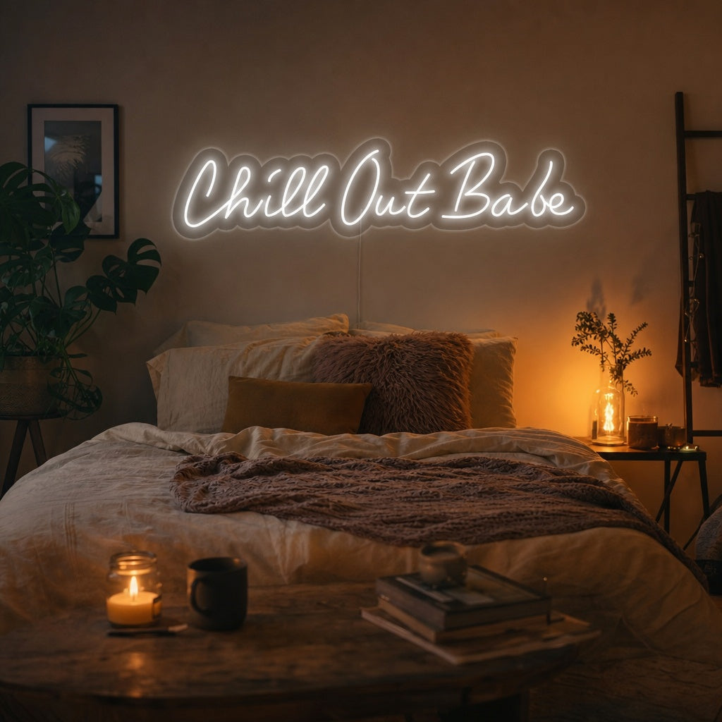 "Chill Out Babe" Letreros Neon