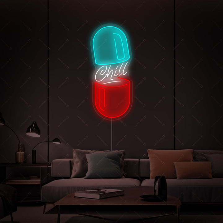 "Chill Pill" Letrero de neón