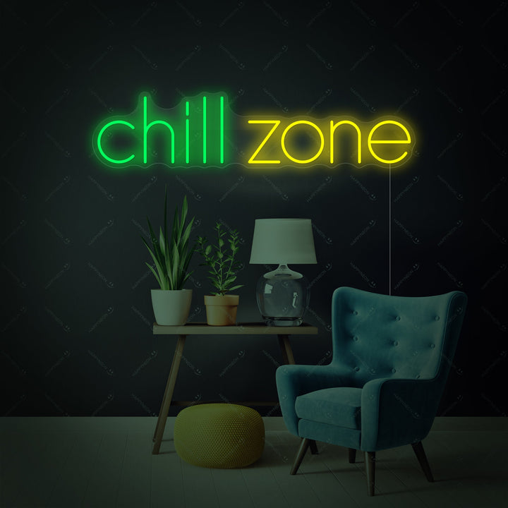 "Chill Zone" Letrero de neón