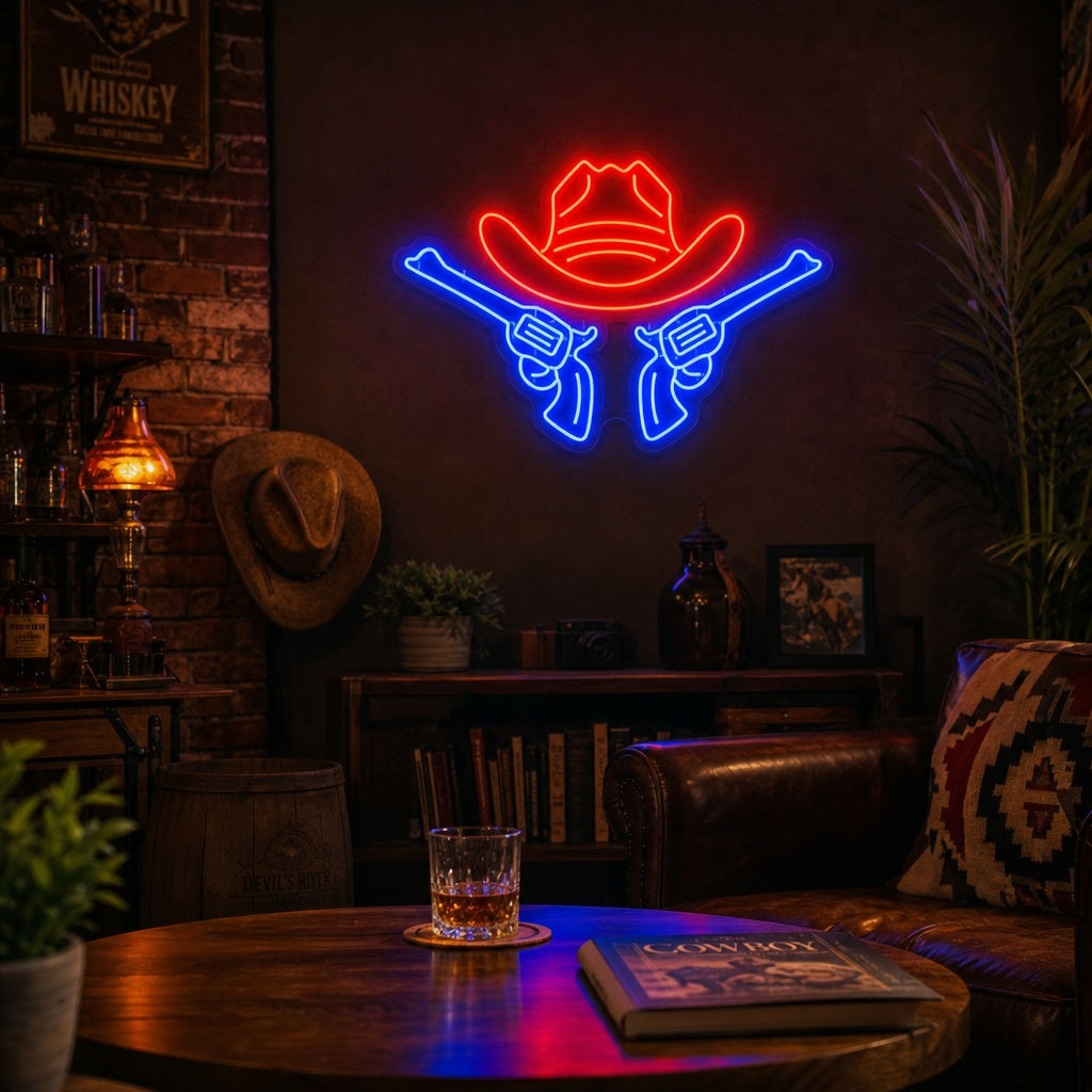 "Sombrero de vaquero" Letrero de neón