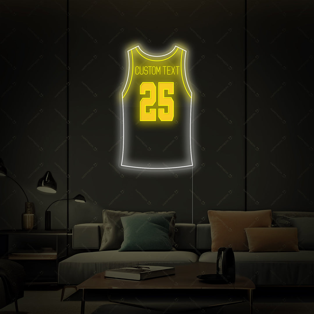 "Camiseta de baloncesto personalizada" Letrero de neón