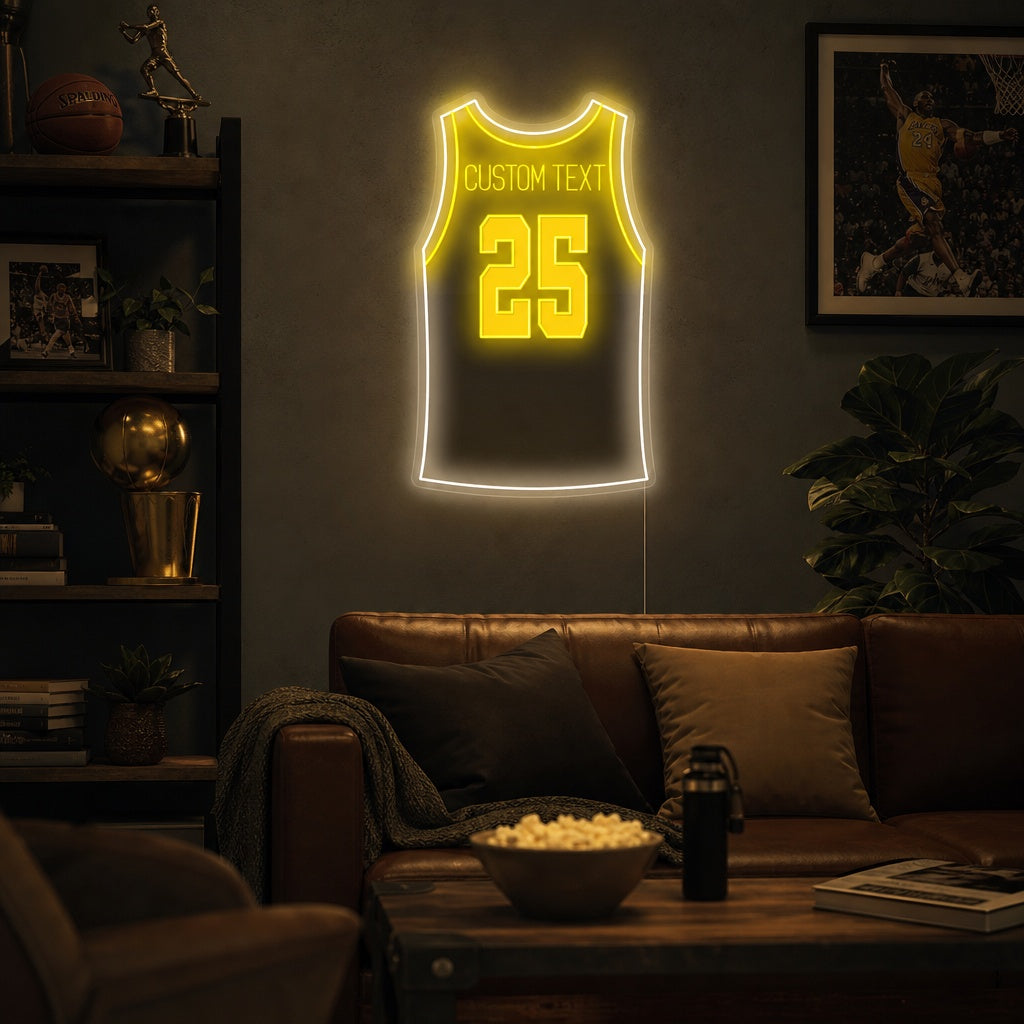"Camiseta de baloncesto personalizada" Letrero de neón