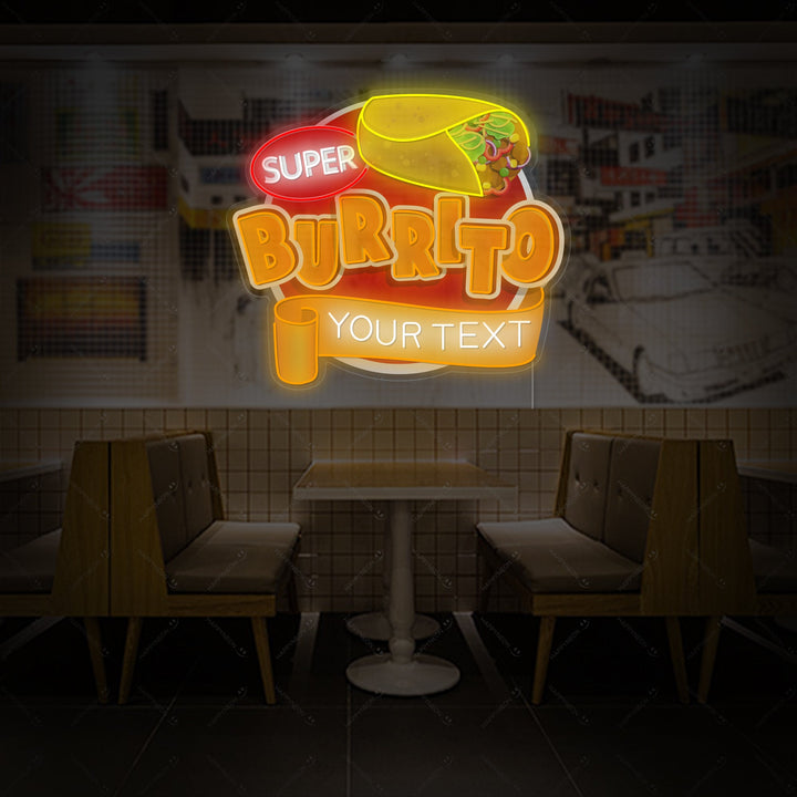 "Logotipo de burrito personalizado" Letrero de neón