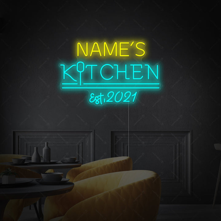 "Logotipo de cocina personalizado" Letrero de neón