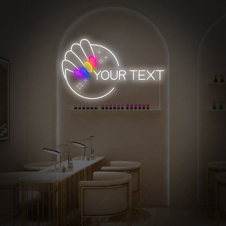 "Custom Nail Logo" Letrero de neón