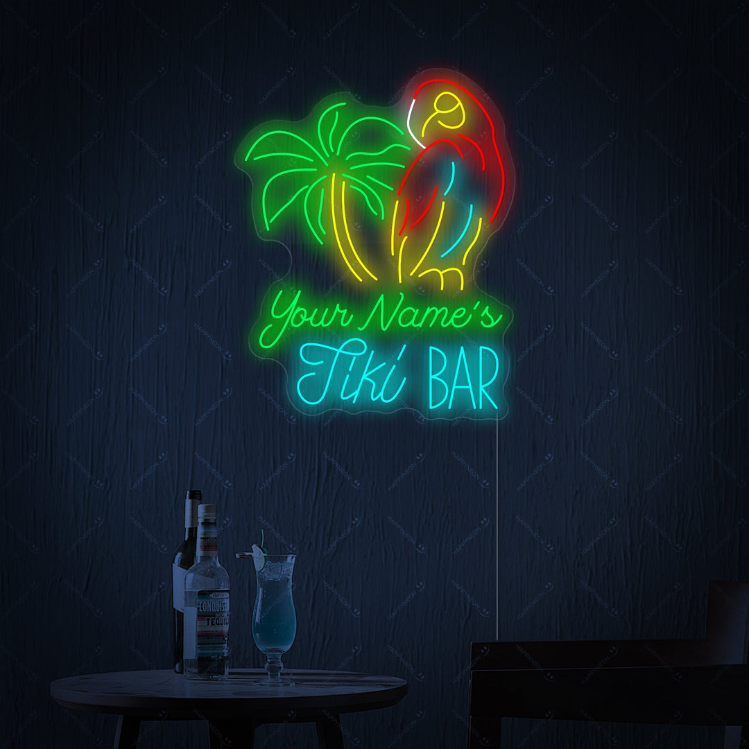 "Custom Tiki Bar" Letrero de neón