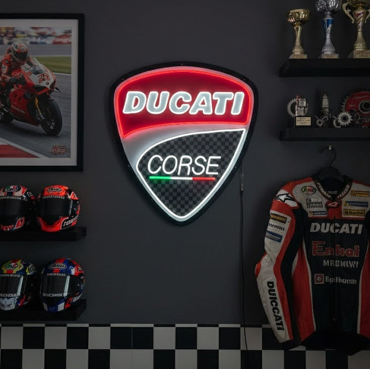 "Moto Ducati Corse" Letrero de neón