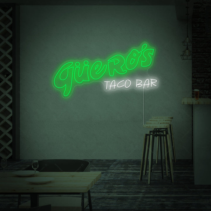 "Güero's Taco Bar" Letrero de neón