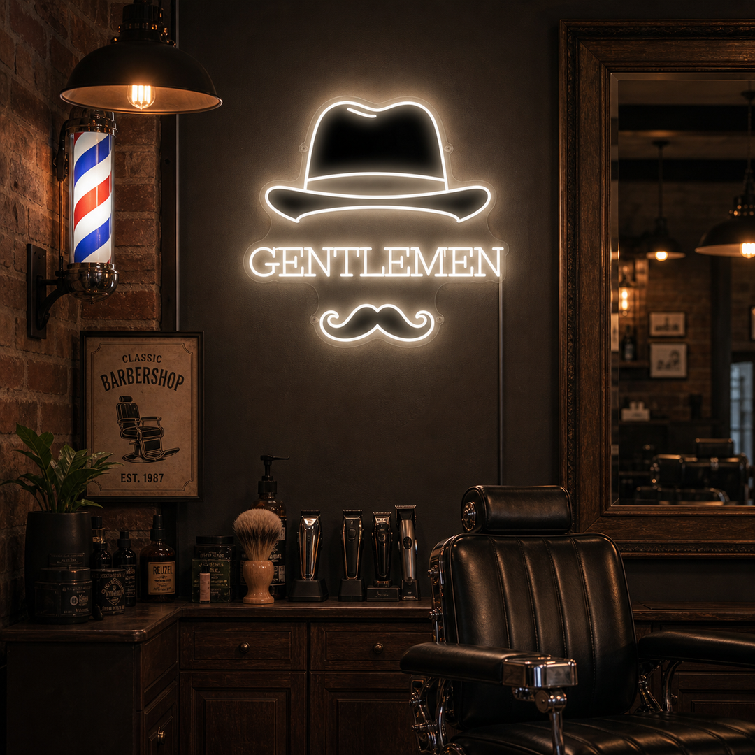 "Gentlemen" Letrero de neón