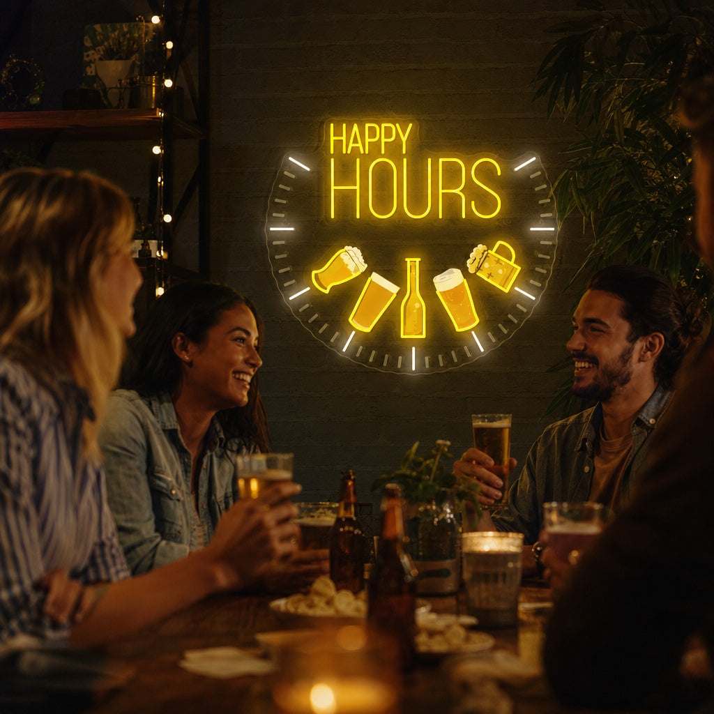 "Happy Hours" Letrero de neón