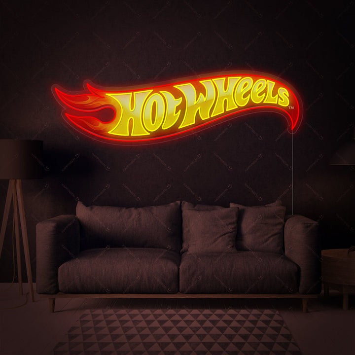 "Hot Wheels Logo" Letrero de neón