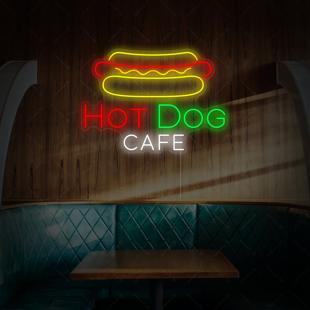 "Hotdog Cafe" Letrero de neón