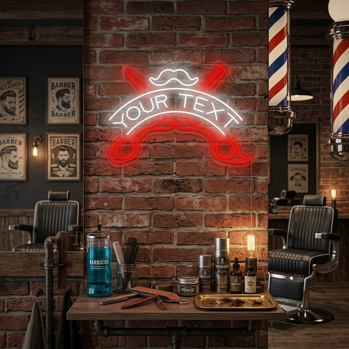"Barbería Personalizada" Letrero de neón