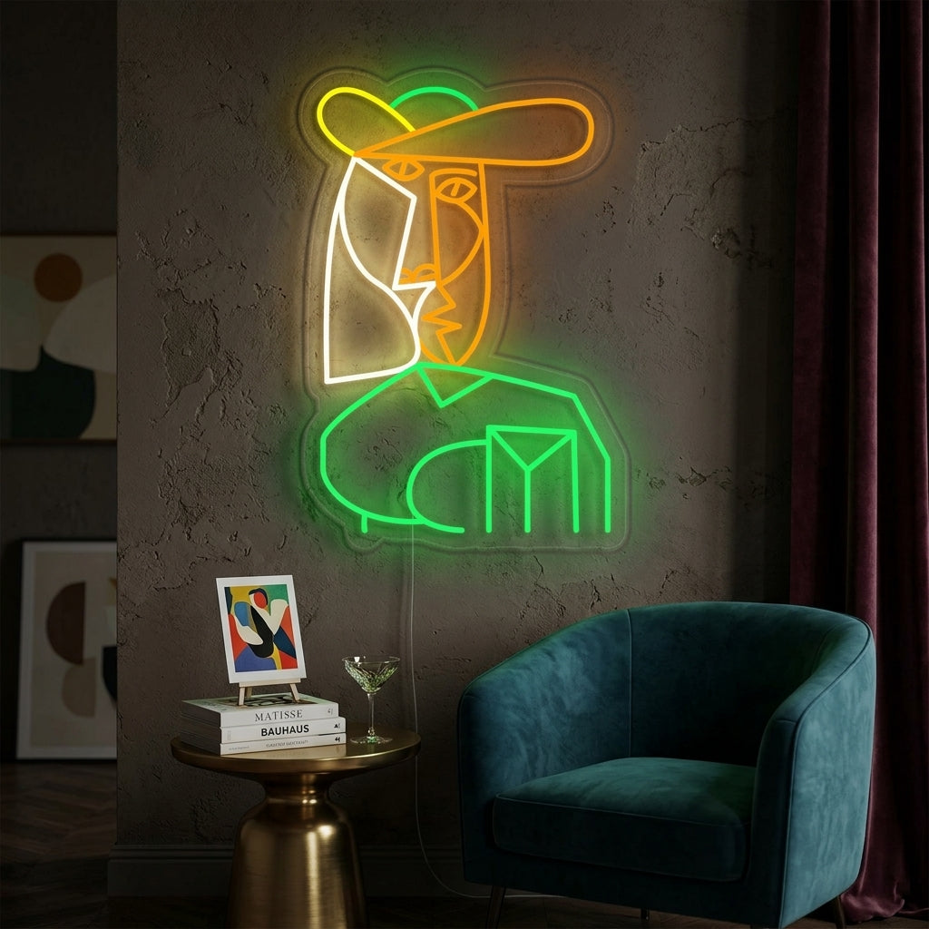 "Busto De Mujer Pablo Picasso" Letreros Neon